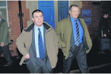 Huntsman Derek Hopkins and terrierman Kevin Allen